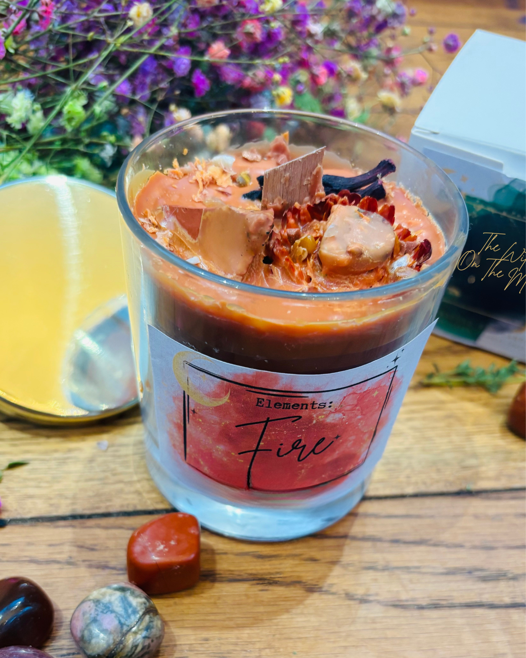 Manifestation Candle, Premium Container Candles , Candle Gift Idea Special Occasion 'Fire' Scented Spicey CandleWOODEN WICK Soy