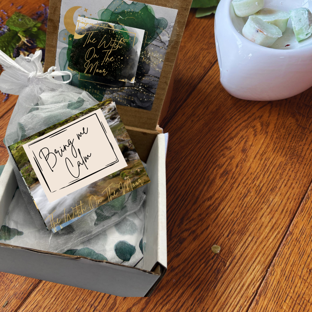 Bring me Calm 16 highly fragranced Mini botanical/manifestation melts , long-lasting scent, fresh fragrance, wiccan gift ,unique gift