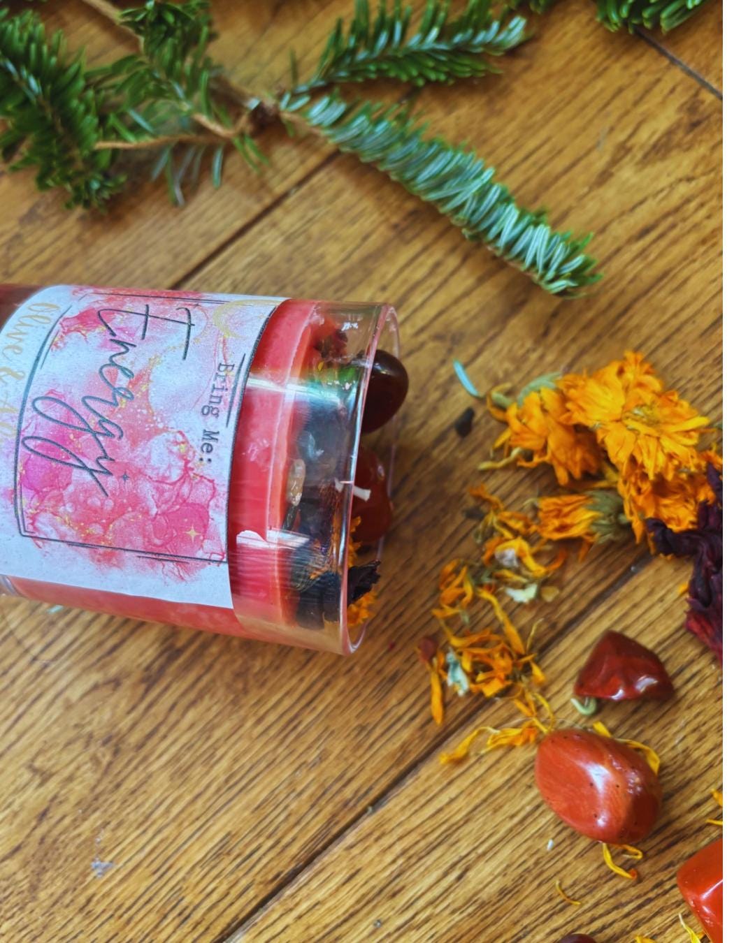 manifestation candle, Olive&Alma Apothecary Candles Candle Gift Idea , gemstone Candle, container candle, manifestation candle