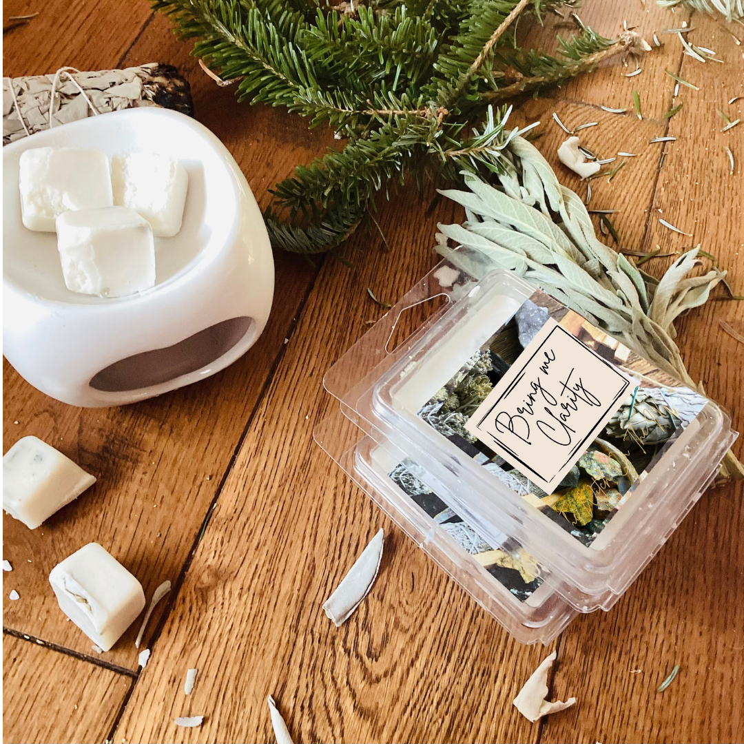 Bring me Clarity Clary Sage, Botanical wax melt snap bar, wiccan gift, housewarming gift, unique gift, manifestation melt