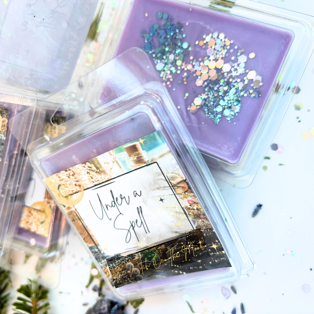 under a spell botanical melt highly scented wax melt- home fragrance-vegan friendly-luxury candle alternative wicken wax melts soy wax