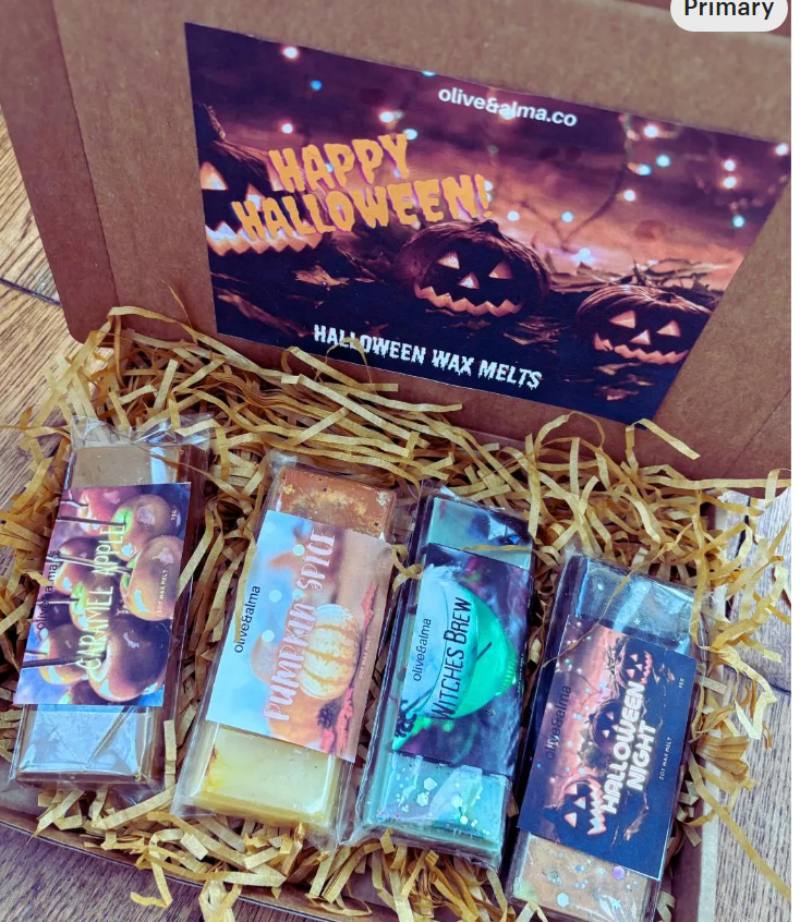 Halloween Wax Melt Snap Bars: Vegan Soy Wax, Strong Scent, Letterbox Gift