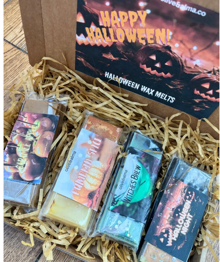 Halloween Wax Melt Snap Bars: Vegan Soy Wax, Strong Scent, Letterbox Gift