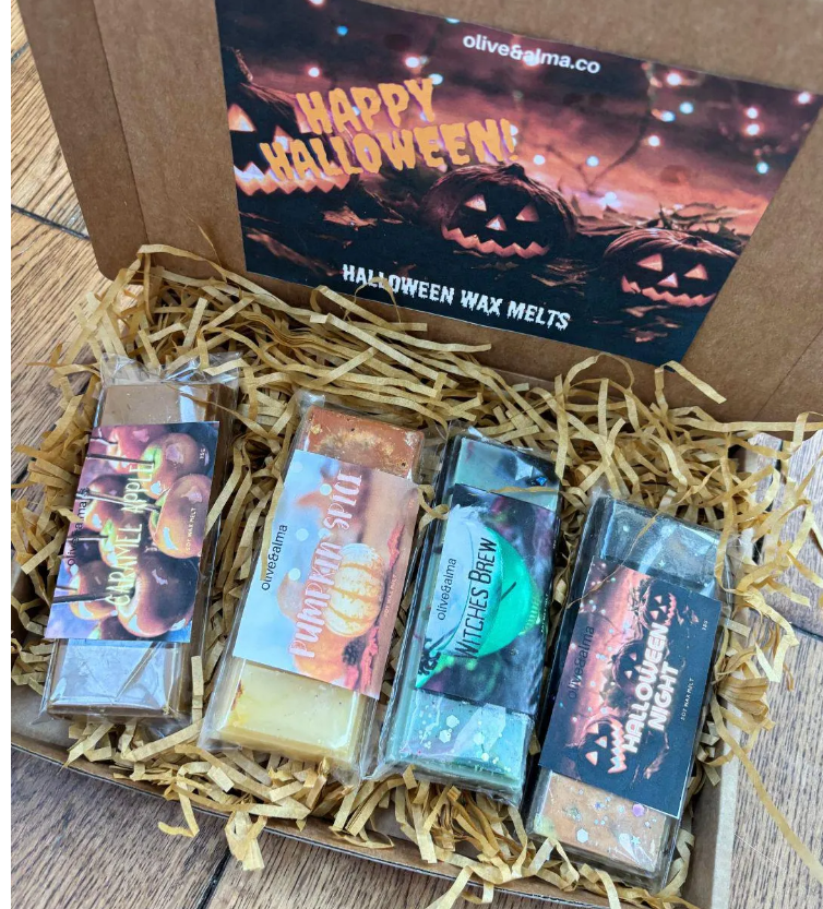 Halloween Wax Melt Snap Bars: Vegan Soy Wax, Strong Scent, Letterbox Gift