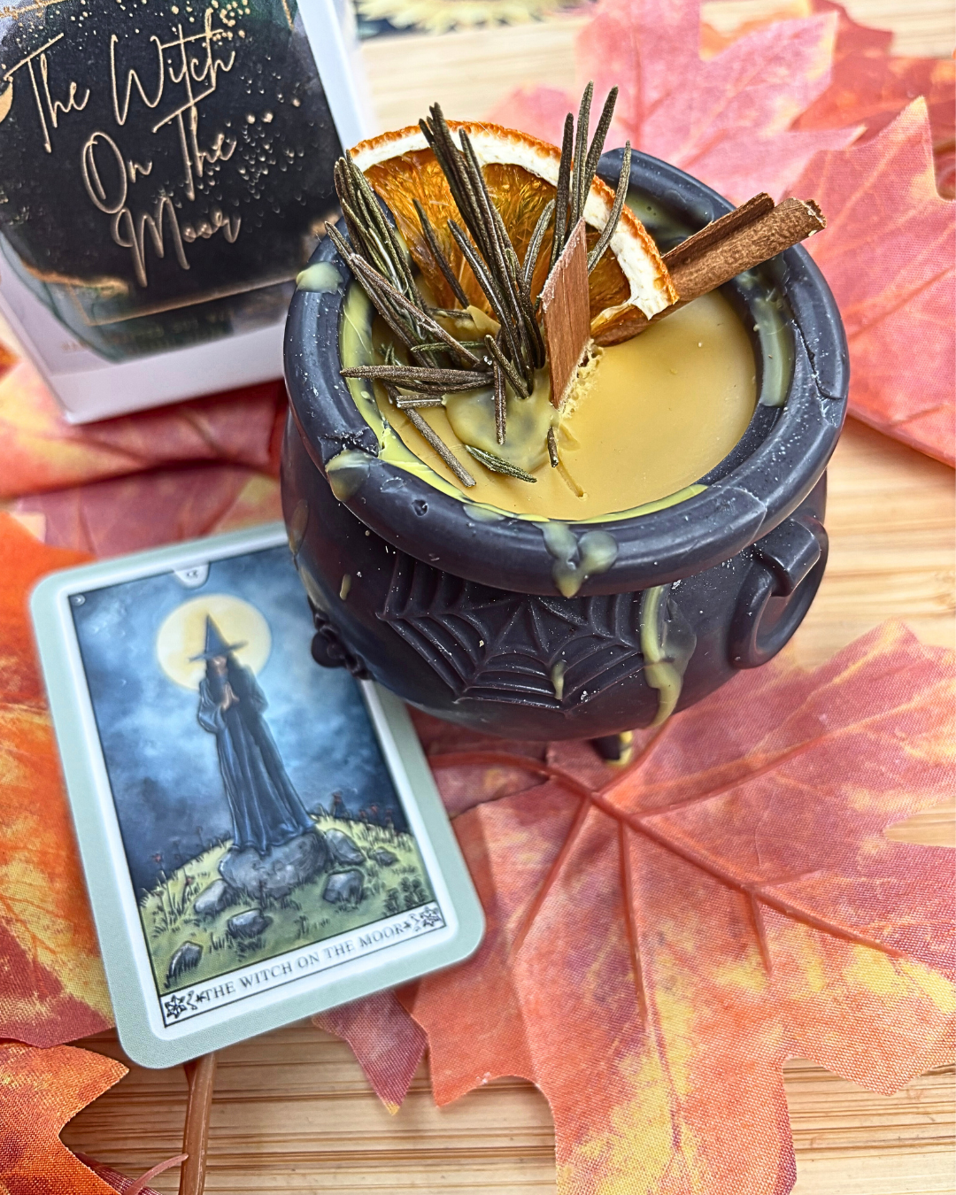 Cauldron candle, Mabon candle  spice scent. Autumn Decoration | Fall Witchy Halloween candle crackling wick (Copy)