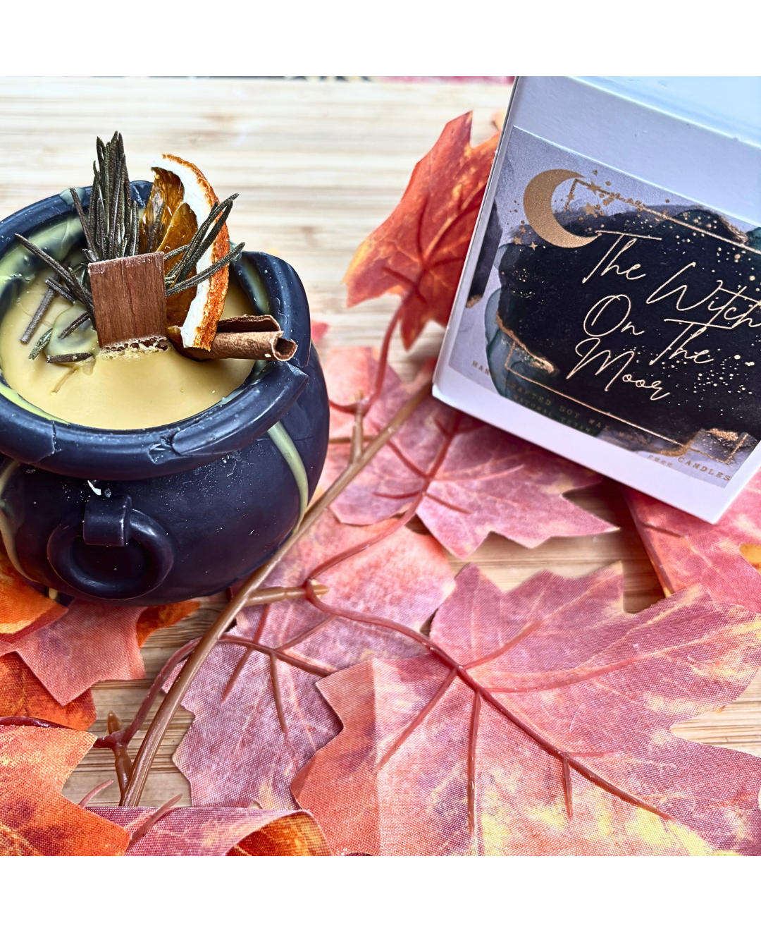 Cauldron candle, Mabon candle  spice scent. Autumn Decoration | Fall Witchy Halloween candle crackling wick (Copy)